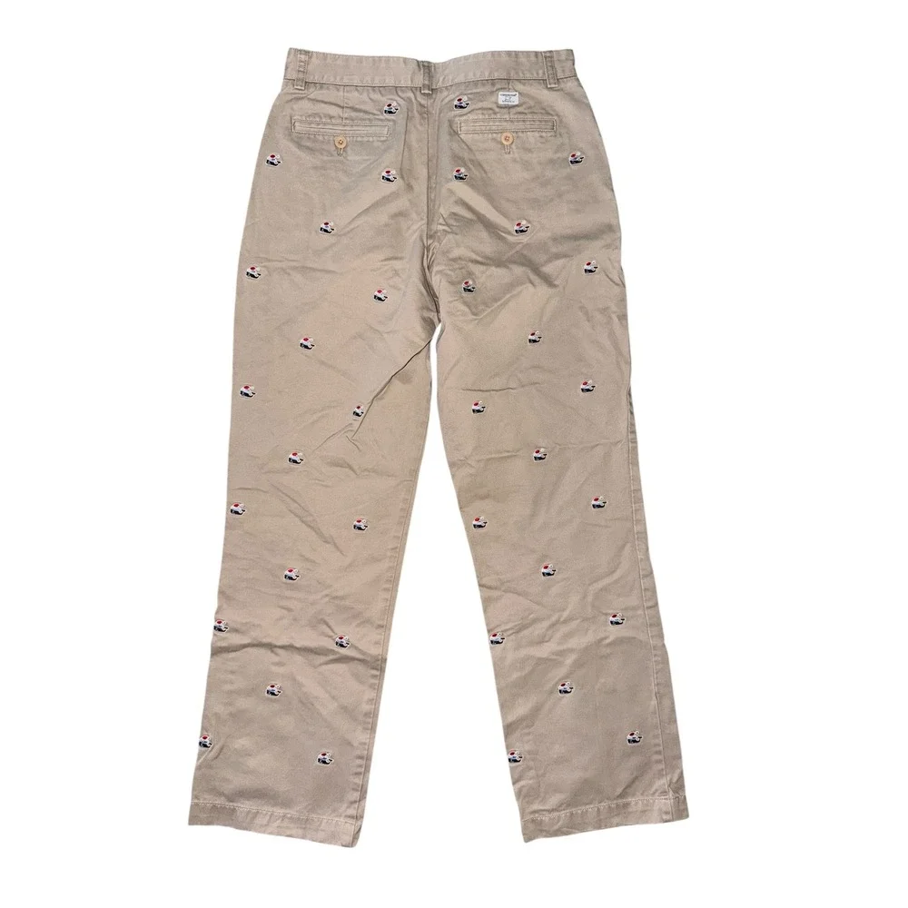 Vineyard Vines Boys Khaki Holiday Santa Hat Whale Embroidered Chino Pants 20 CR5